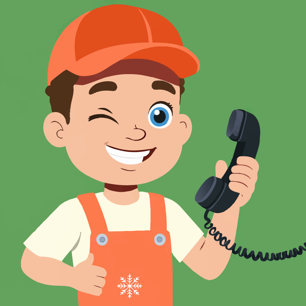 HVAC technician on the phone